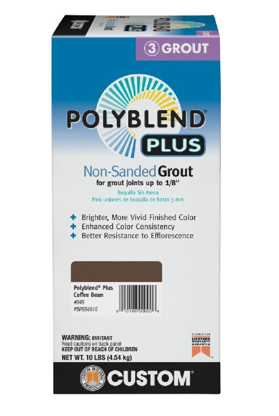 Custom Building Products PBPG64610 Polyblend Non-Sanded Grout, Coffee Bean, 10 lb