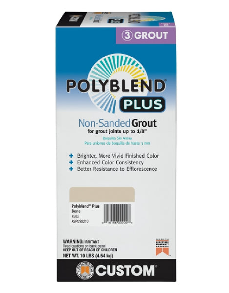 Custom Building Products PBPG38210 Polyblend Plus Non-Sanded Grout, Bone