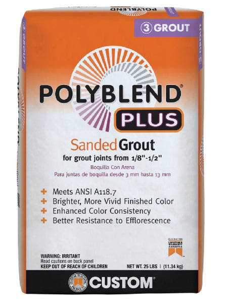 Custom Building Products PBPG0925 Polyblend Plus Sanded Grout, Natural Gray