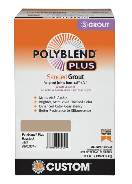 Custom Building Products PBPG3807-4 Polyblend Sanded Grout, Haystack, 7 lb