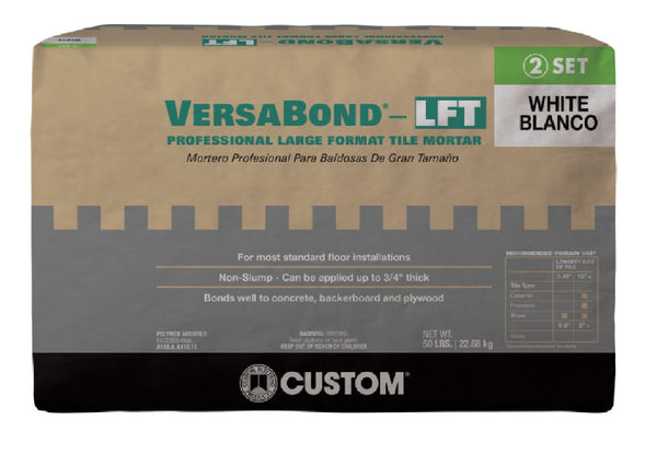 Custom Building Products VBLFTMW50 VersaBond Tile Mortar, White, 50 LB