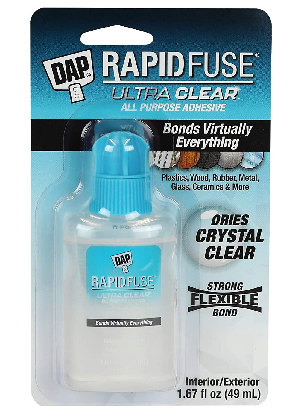 DAP 7079800180 RapidFuse Ultra Clear All Purpose Adhesive, 1.67 Oz