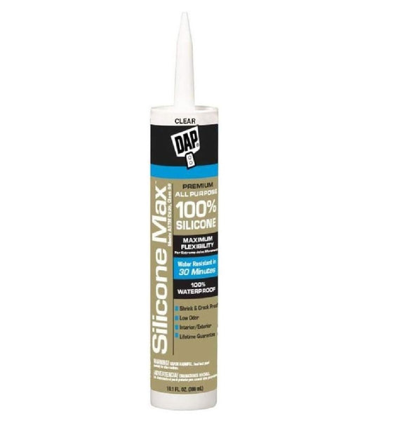 DAP 08791 Silicone Max Premium All Purpose Window and Door Sealant, Clear