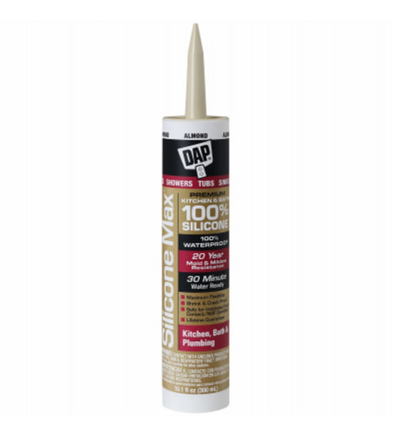 DAP 08793 Silicone Max Silicone Kitchen and Bath Sealant, 10.1 Ounce