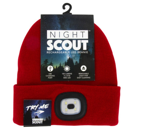 DM Merchandising NGTS-U24 Rechargeable LED Beanie Hat, Assorted Colors