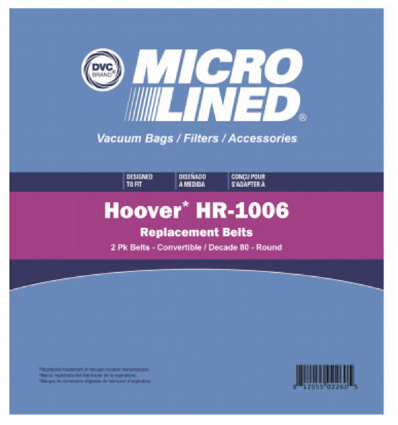 DVC HR-1006 Hoover Convertible 048 Vacuum Agitator Belt, 2- Pack