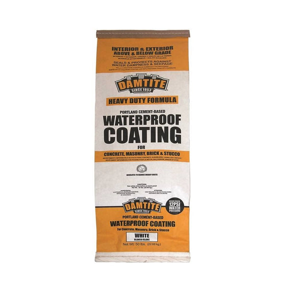 Damtite 01551/01501 Heavy Duty Water Proofing Coating, White, 50 Lbs