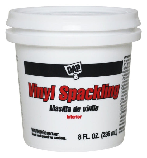 Dap 12130 Spackling Paste, White, 0.5 pt Tub