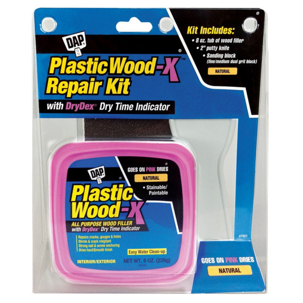 Dap 00596 Plastic Wood-X All Purpose Wood Filler With Drydex Kit, 8 Oz