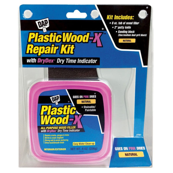 Dap 00596 Plastic Wood-X All Purpose Wood Filler With Drydex Kit, 8 Oz