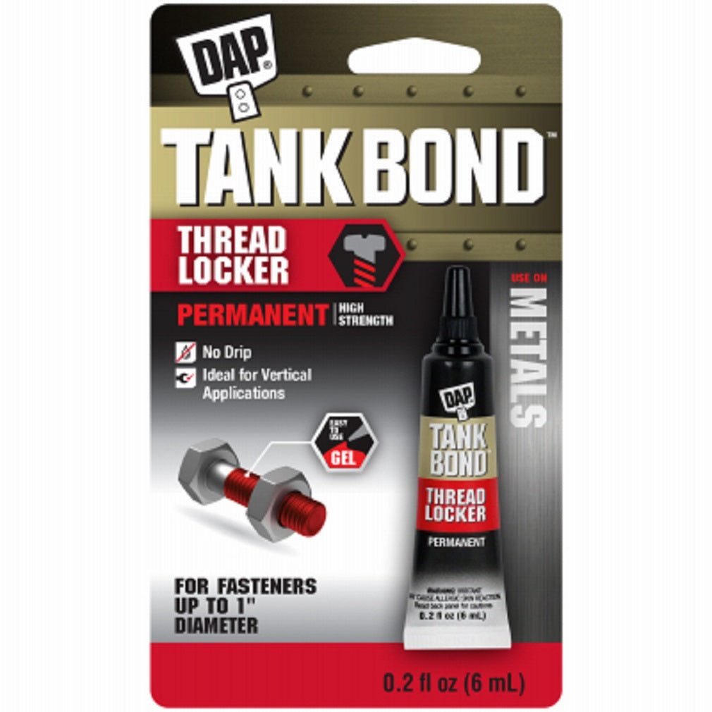 Dap 00166 Tank Bond Permanent Gel Thread locker, Red, 6 ML