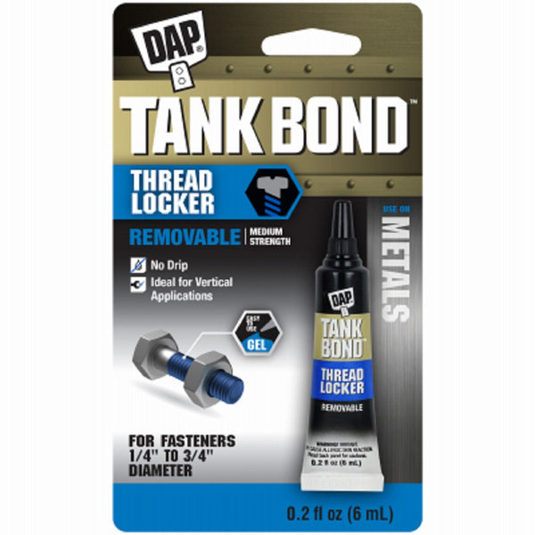 Dap 00165 Tank Bond Removable Gel Thread locker, Blue, 6 ML
