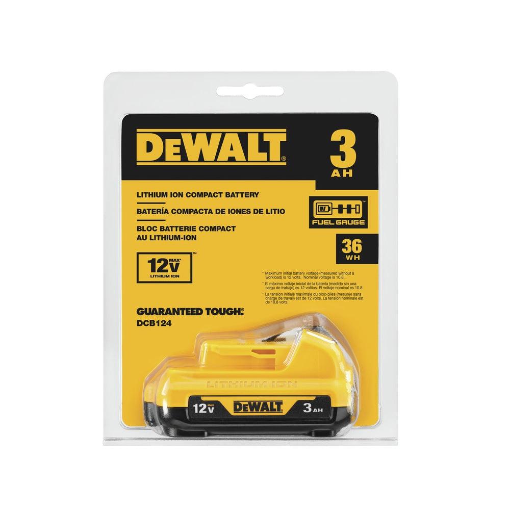 DeWalt DCB124 12V Max 3 Ah Lithium-Ion Battery Pack, 12 Volt