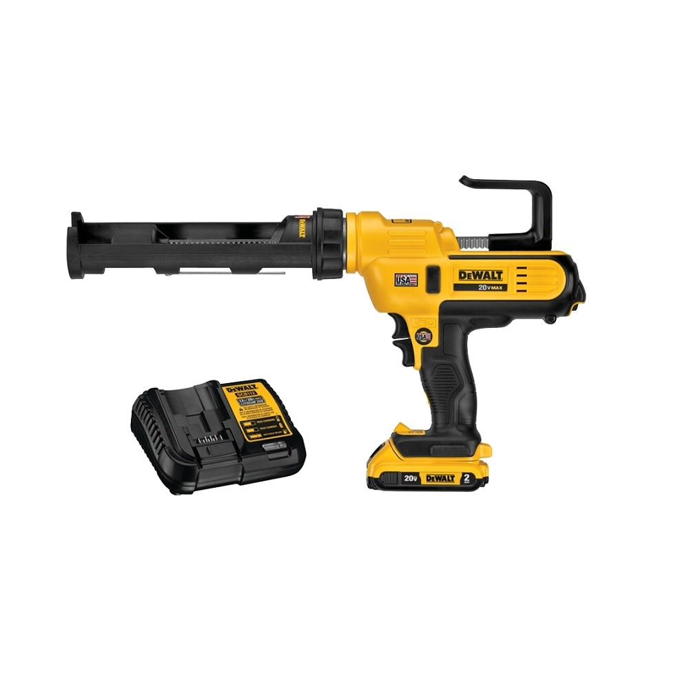 DeWalt DCE560D1 Cordless Caulk Adhesive Gun Kit, Black/Yellow, 20 Volt