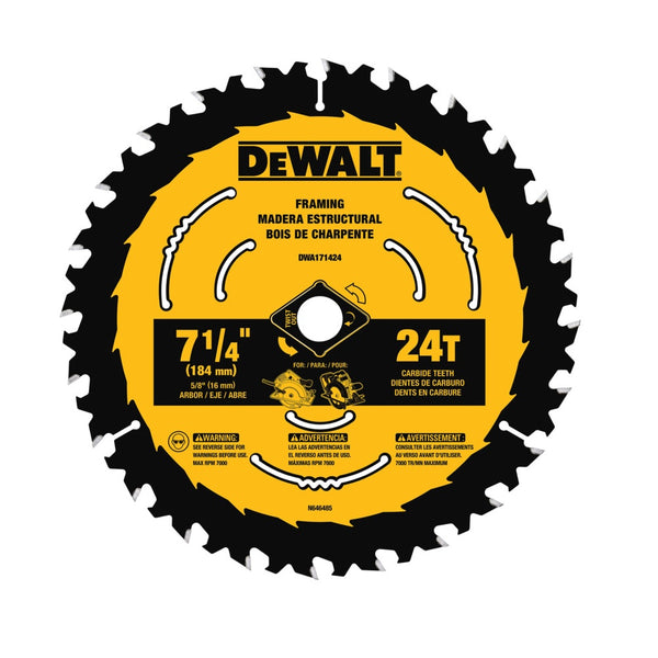 DeWalt DWA1714242 Circular Saw Blade Set, Tungsten Carbide Tipped, 24 Teeth