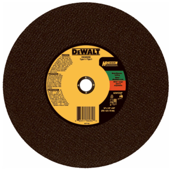 DeWalt DWA8029D Turbo Cut-Off Wheel, 10 Inch x 1/8 Inch x 5/8 Inch