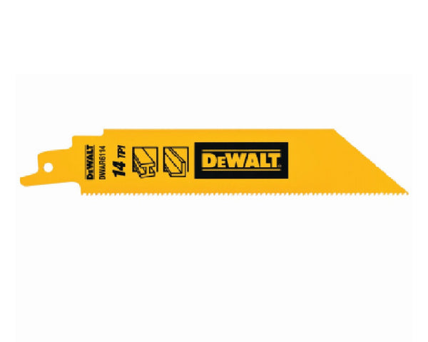 DeWalt DWAR6114 Heavy Metal Bi-Metal Reciprocating Saw Blades, 6 Inch