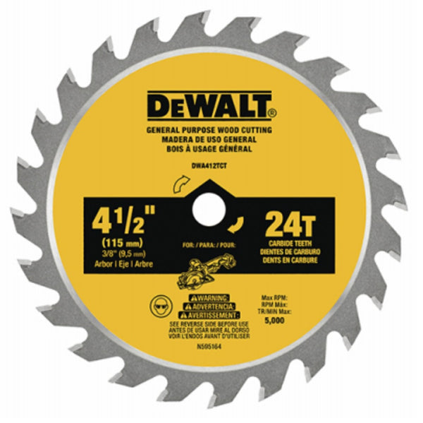 DeWalt DWA412TCT Wood Circular Saw Blade, 4-1/2 Inch