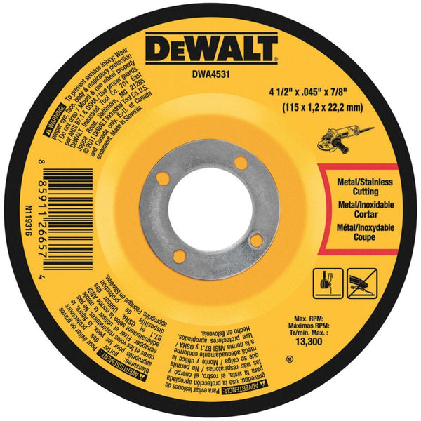 DeWalt DWA4531 T27 Metal Cut-Off Wheel, Aluminum Oxide