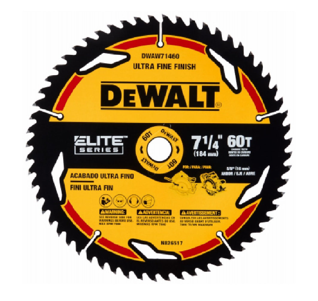 DeWalt DWAW71460 Circular Saw Blades, 7-1/4-Inch, 60-Tooth