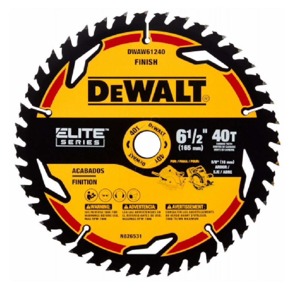 DeWalt DWAW61240 Elite Series Circular Saw Blade, 6-1/2 Inch