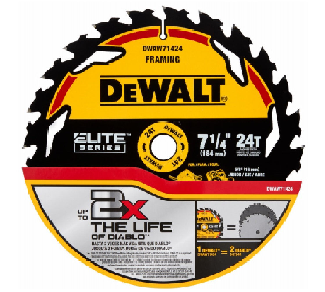 DeWalt DWAW71424 Elite Series Circular Saw Blade, 7-1/4 Inch