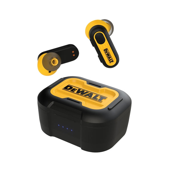 DeWalt 190 2092 DW2 Pro-X1 Jobsite True Earbuds, 5.0 Bluetooth, Black/Yellow