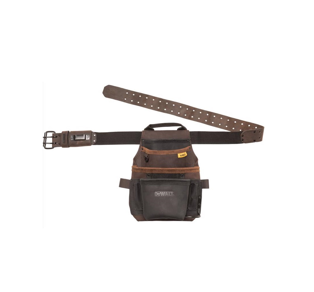 DeWalt DWST550115 Leather Tool Pouch, Brown, 12 Pockets