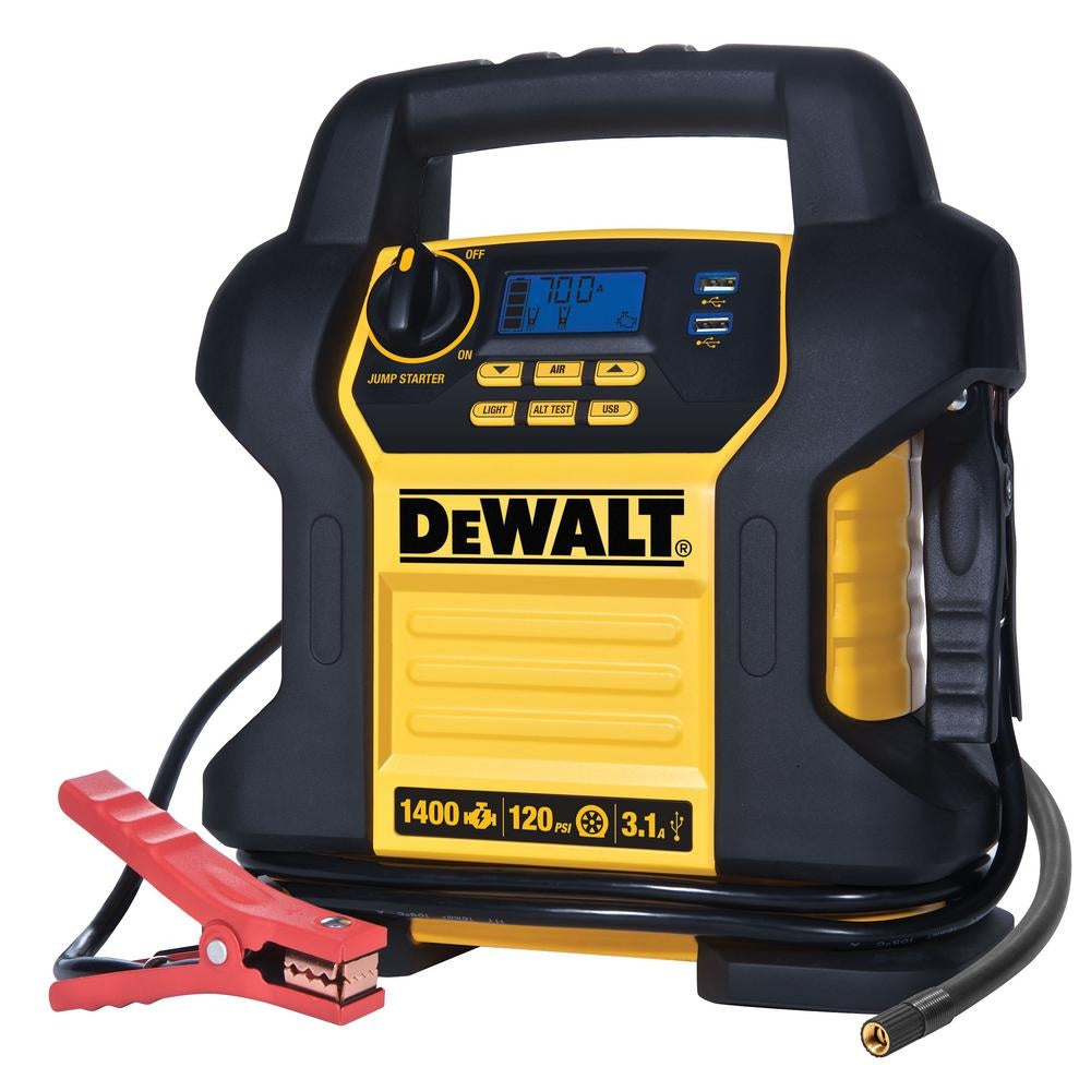 DeWalt DXAEJ14 Professional Jump Starter with Compressor, 120 PSI, 1400 Peak Amp