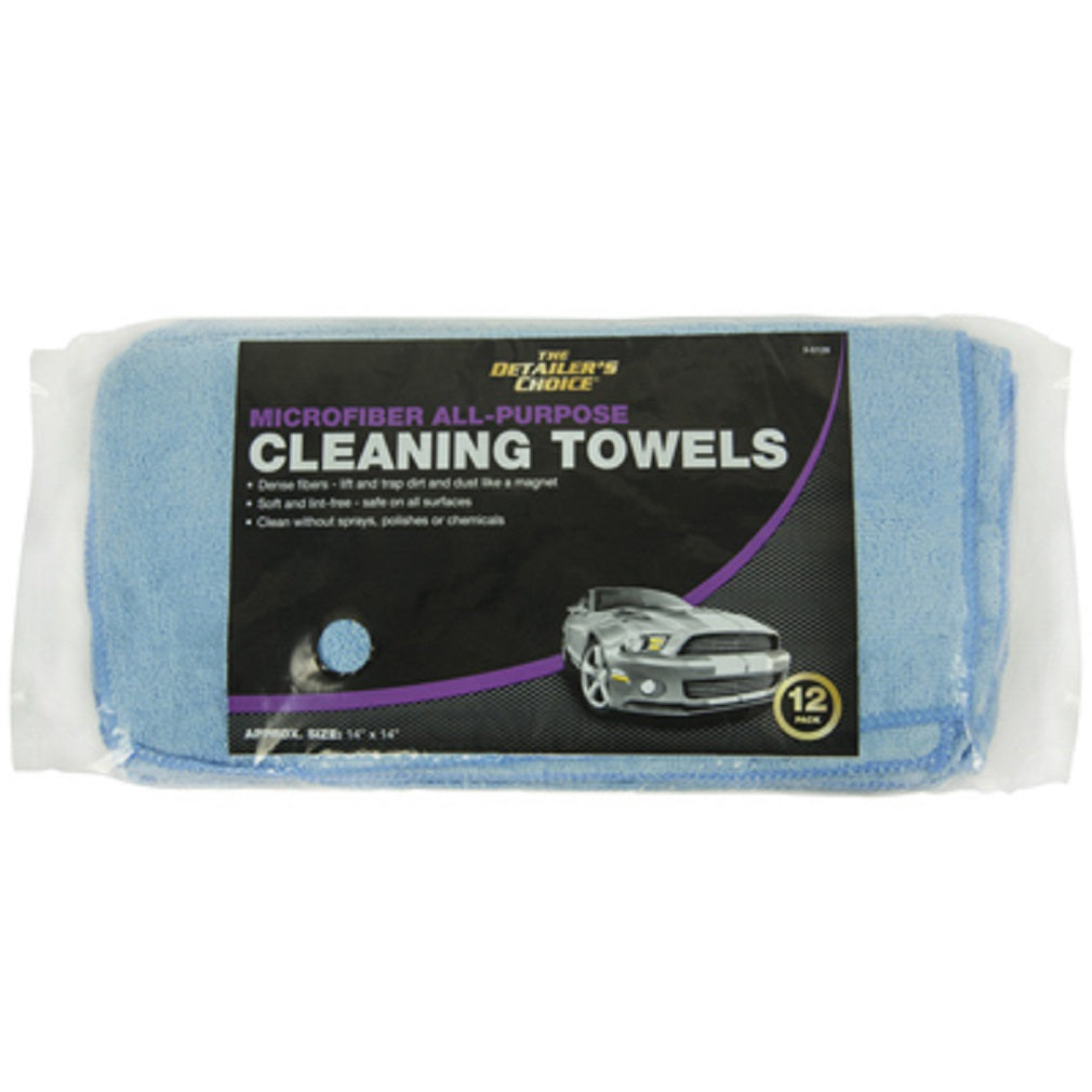 Detailer's Choice 3-5128 Bag Microfiber Cleaning Cloths, 12 Pack