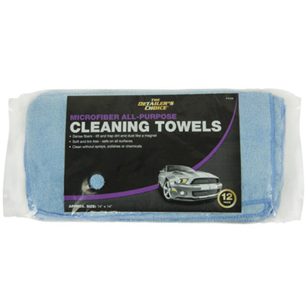 Detailer's Choice 3-5128 Bag Microfiber Cleaning Cloths, 12 Pack