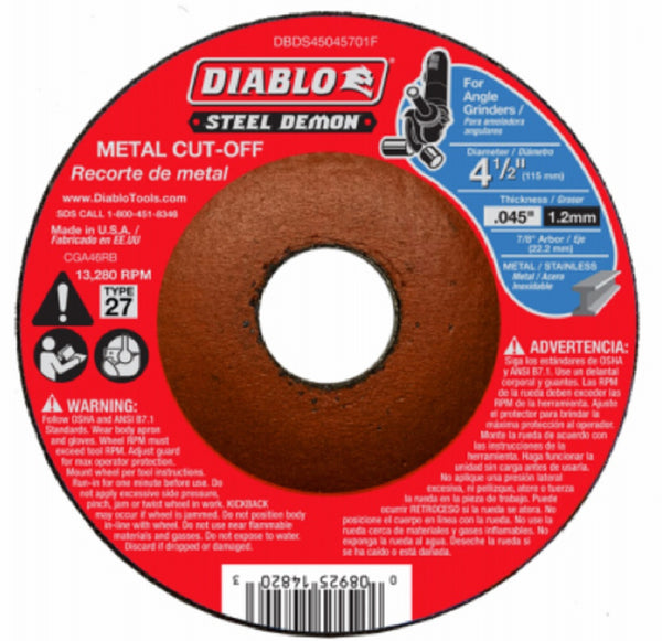 Diablo DBDS45045701F Type 27 Metal Cut Off Disc, 4-1/2 Inch