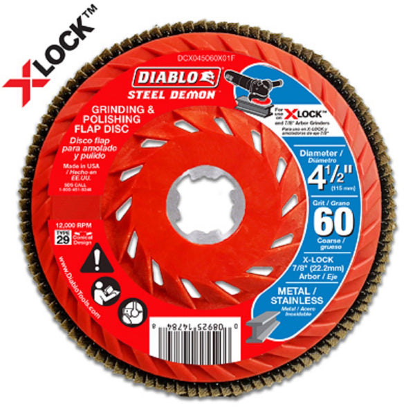 Diablo DCX045060X01F X-Lock Flap Disc, 60 Grit, 4-1/2 Inch