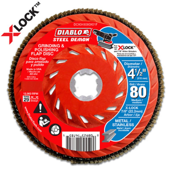 Diablo DCX045080X01F X-Lock Flap Disc, 80 Grit, 4-1/2 Inch