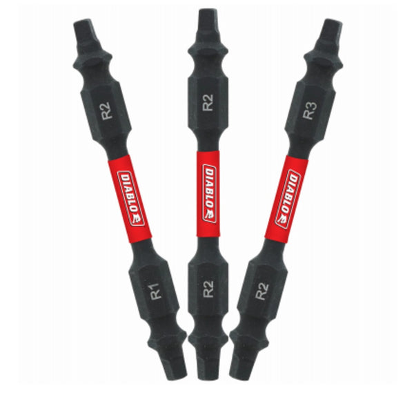 Diablo DDESQV25-S3 Square Bit Set, 2-1/2 Inch