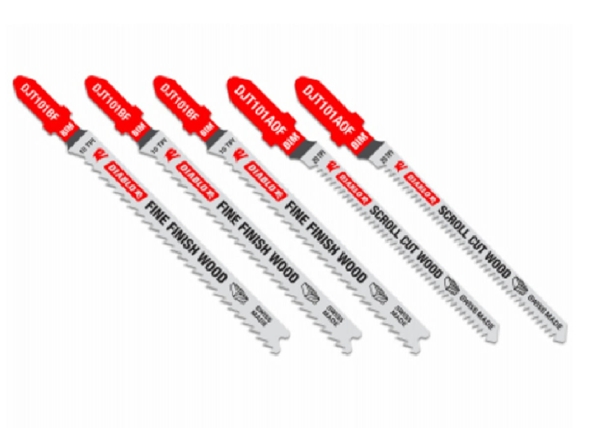 Diablo DJT505 Bi-Metal T-Shank Jig Saw Blade Set, 5 Piece