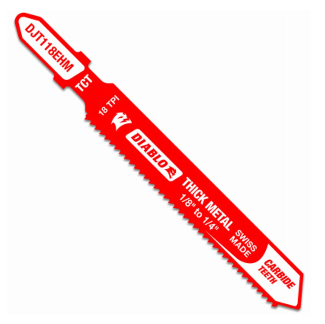 Diablo DJT118EHM 18 TPI Carbide T-Shank Jig Saw Blade, 3-1/4 Inch
