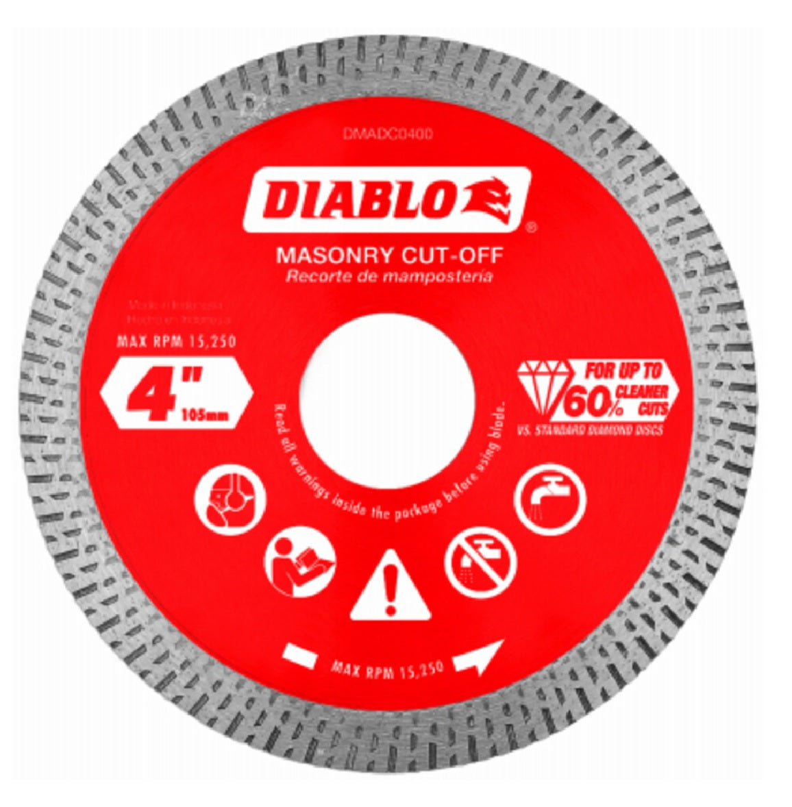 Diablo DMADC0400 Diamond Continuous Rim Cut-Off Disc, 4 Inch