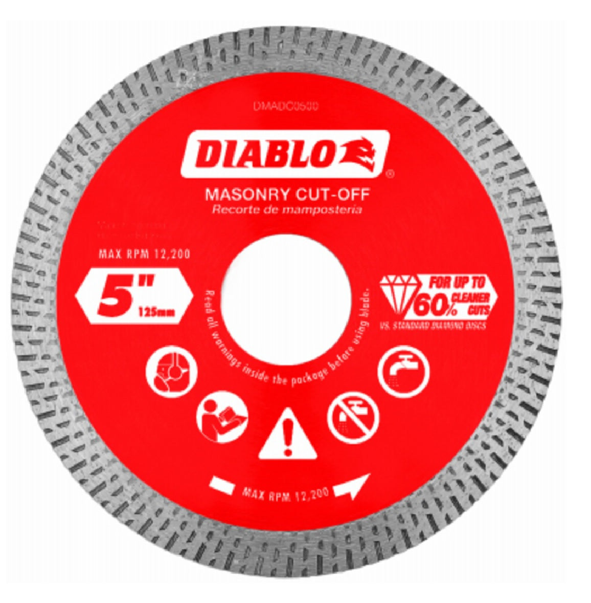 Diablo DMADC0500 Diamond Continuous Rim Cut-Off Disc, 5 Inch