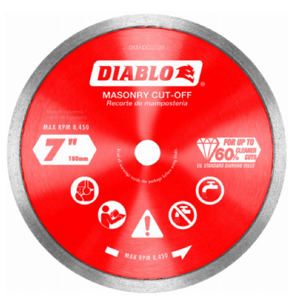 Diablo DMADC0700 Diamond Continuous Rim Cut-Off Disc, 7 Inch