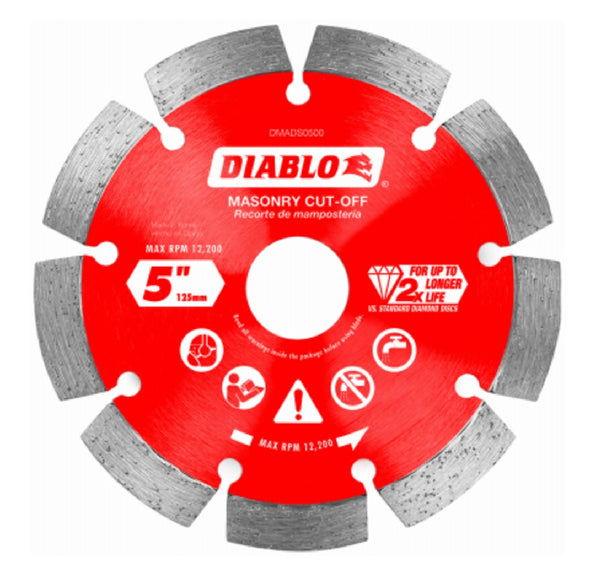 Diablo DMADS0500 Diamond Segmented Cut-Off Discs, 5 Inch