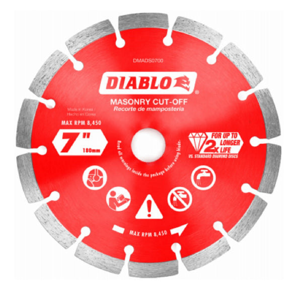 Diablo DMADS0700 Diamond Segmented Cut-off Discs, 7 Inch