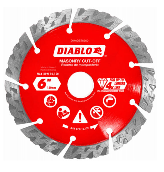 Diablo DMADST0600 Diamond Segmented Turbo Cut-Off Disc, 6 Inch