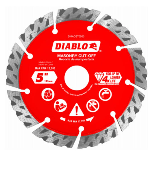 Diablo DMADST0500 Diamond Segmented Turbo Cut-Off Disc, 5 Inch