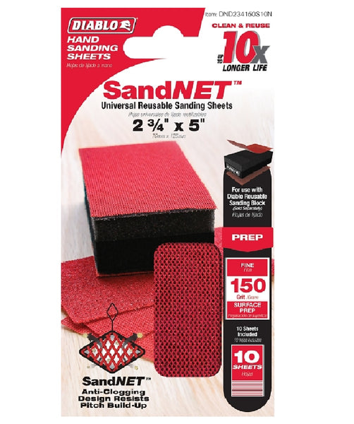 Diablo DND234150S10N SandNET Hand Sander Refill Sheet, 150 Grit