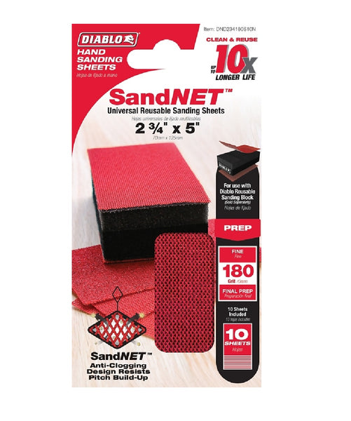 Diablo DND234180S10N SandNET Universal Reusable Sanding Sheets, 180-Grit