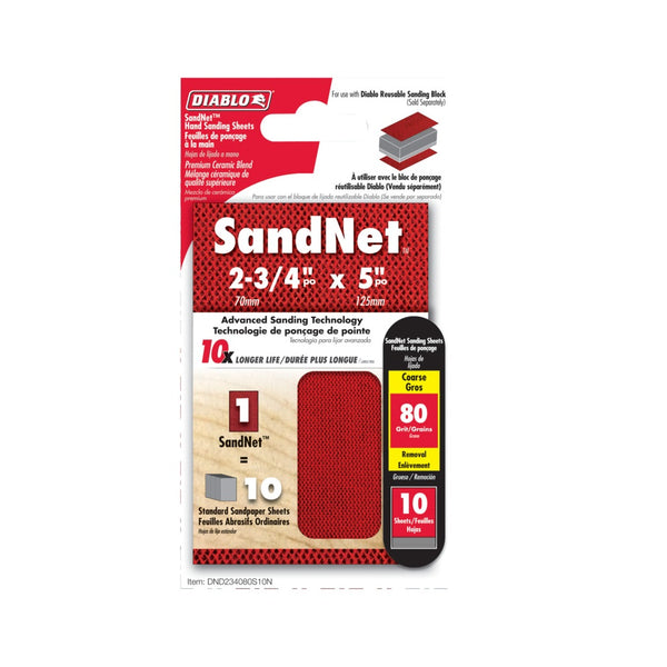 Diablo DND234080S10N SandNet Sanding Sheet, 80-Grit