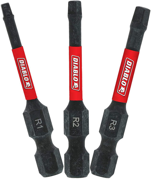 Diablo DSQV2-S3 Square Drive Bits, 3 Piece