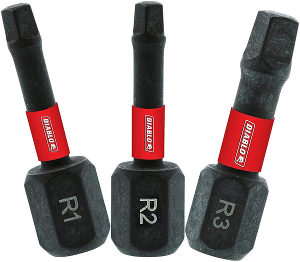 Diablo DSQV1-S3 Square Drive Bits, 3 Piece