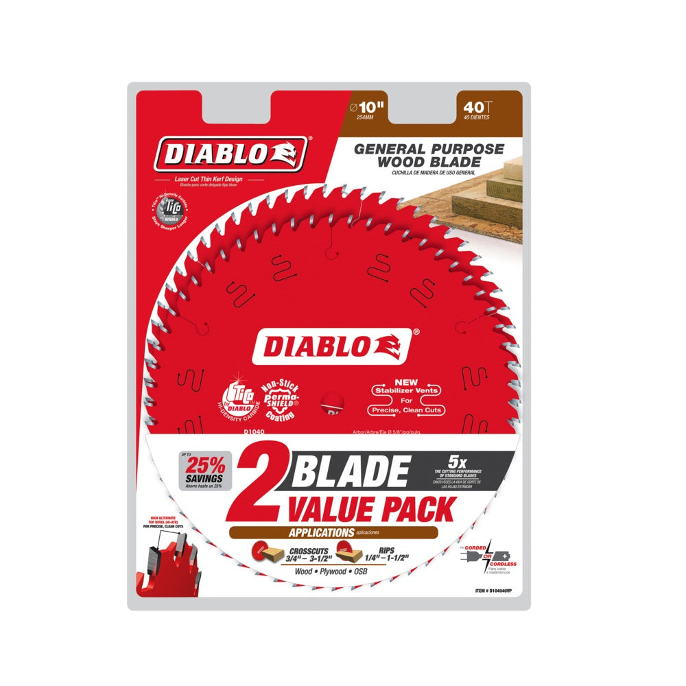 Diablo D104040VP General Purpose Saw Blade, 10 Inch